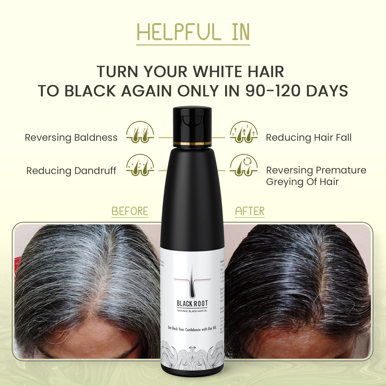 Black Root Natural Hair Oil - 100ml + Free Shampoo 100ml